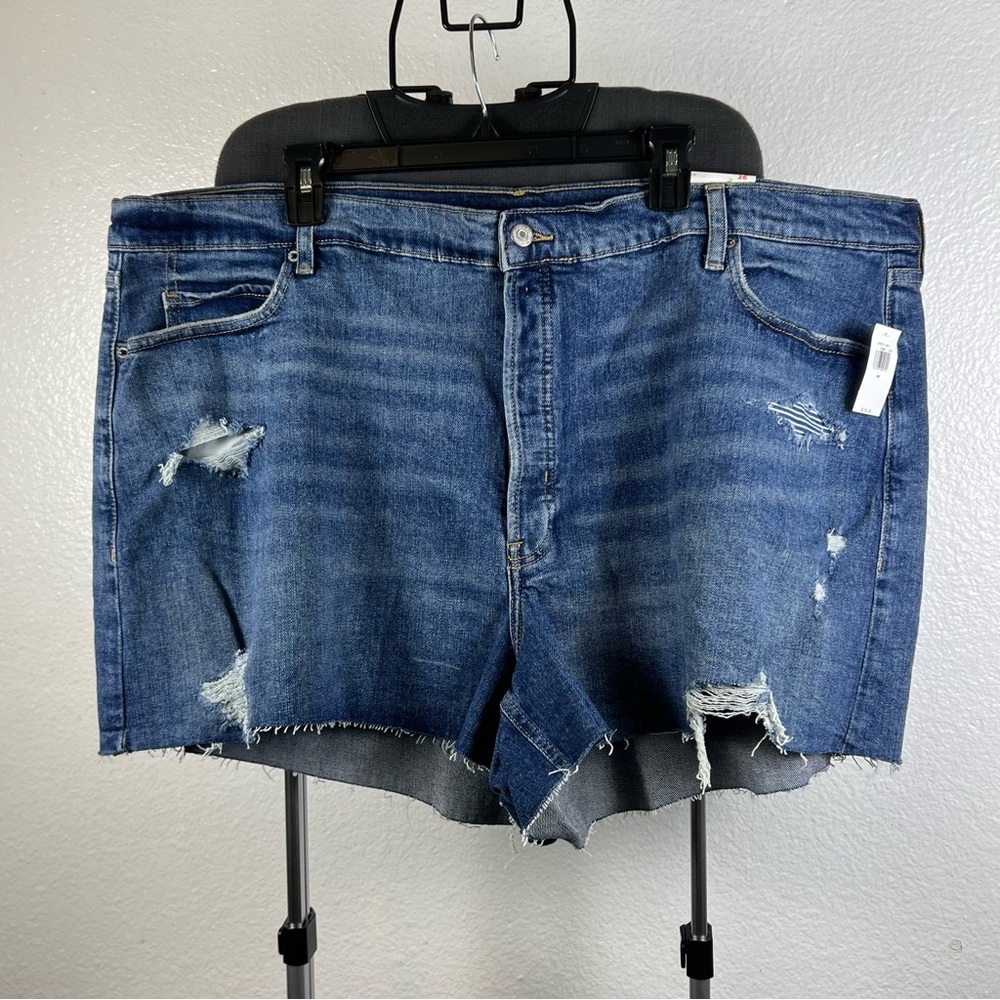 Old Navy | High Waist Distressed Denim Shorts - Blue